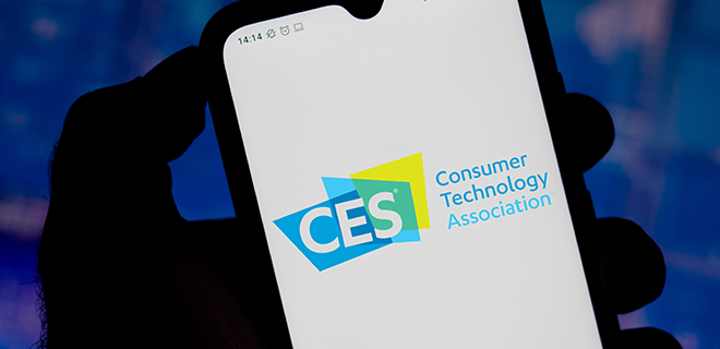 January 21, 2021, Brazil. In this photo illustration the Consumer Electronics Show (CES) logo seen displayed on a smartphone screen
