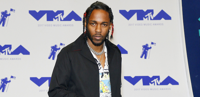 Kendrick Lamar at the 2017 MTV Video Music Awards held at the Forum in Inglewood, USA on August 27, 2017.